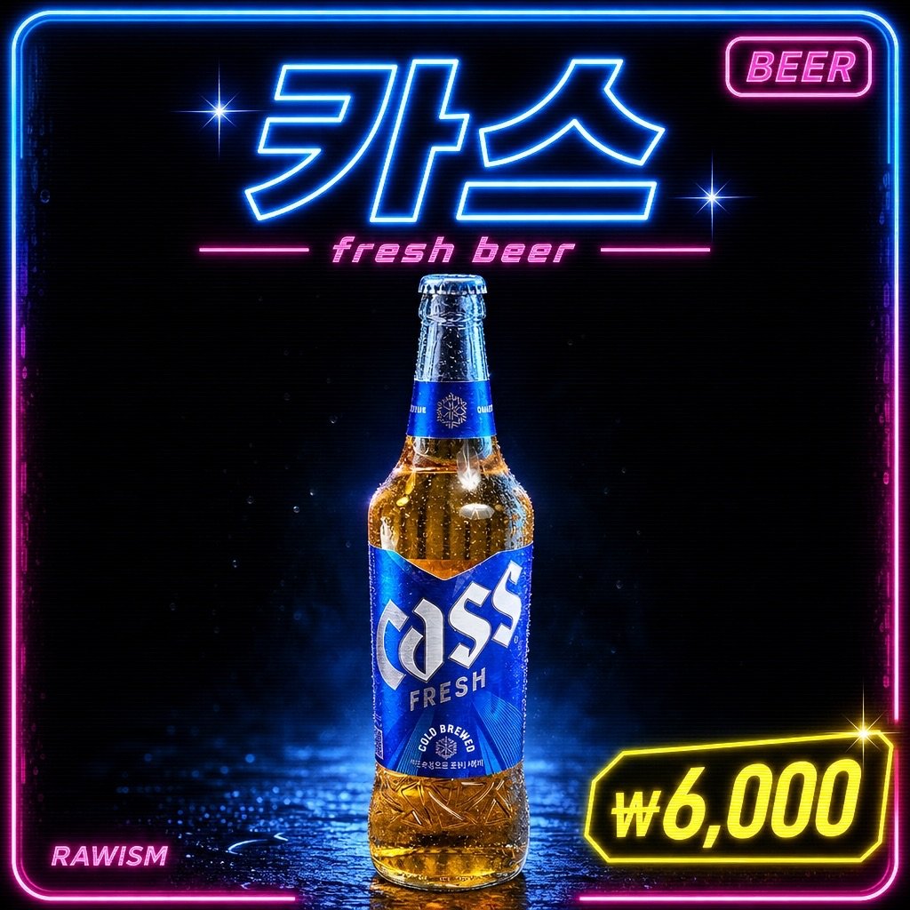 카스 후레쉬 ₩6,000 - RAWISM 연남동 술집