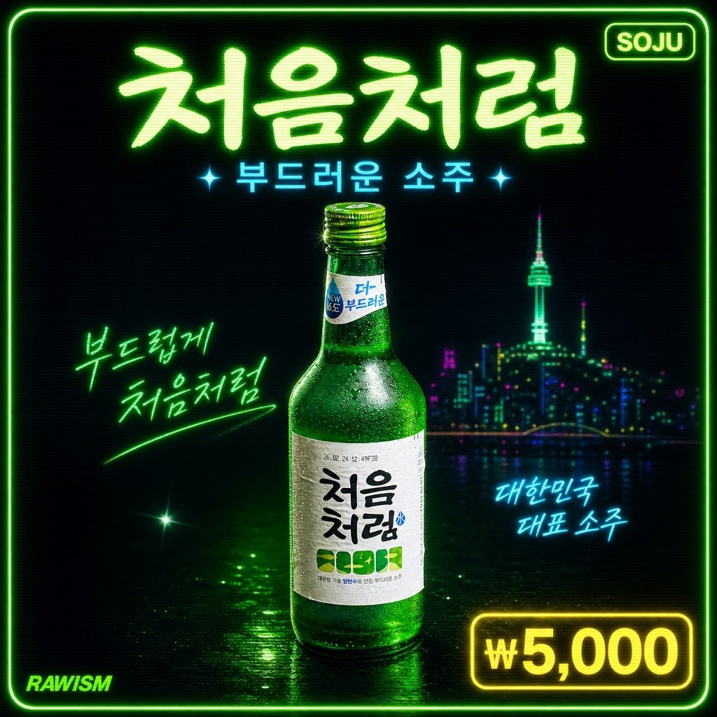 처음처럼 ₩5,000 - RAWISM 연남동 술집